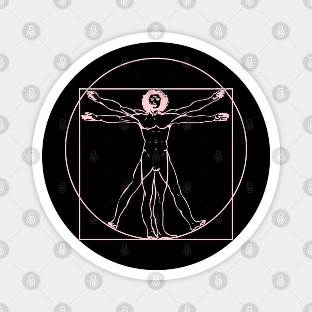 Vitruvian man in Pink Magnet by Juliet & Gin